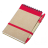 Kraft notepad with ballpen, red/beige 