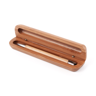 R01070 - Vizela ballpen in bamboo case, brown 