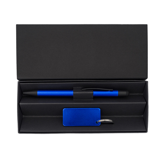 R02326 - Couple pen and keychain gift set, blue 