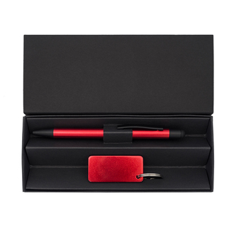 R02326 - Couple pen and keychain gift set, red 