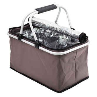 R08160 - Huron insulated picnic basket, grey 