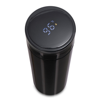 R08247 - Ancona vacuum mug with thermometer, black 