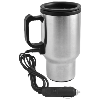 R08357 - 420 ml Car Comfort insulated car mug, silver/black 