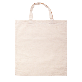 R08518 - 140 g/m2 cotton bag - short handles, beige 