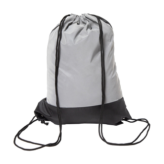 R08703 - Flash reflective drawstring backpack, silver 