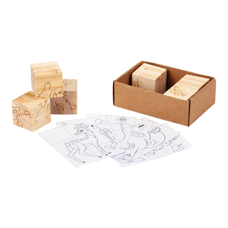 R08834 - Animal World wooden blocks, beige 