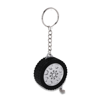 R17617 - Keyring with 1 m tape measure, black/silver 