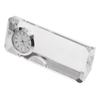 R22186 - Crisitalino paperweight with clock, colorless 