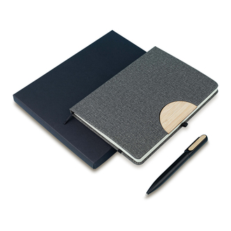 R64209 - Fold notepad & pen set, grey 