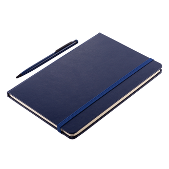 R64214 - Abrantes notepad & pen set, dark blue 