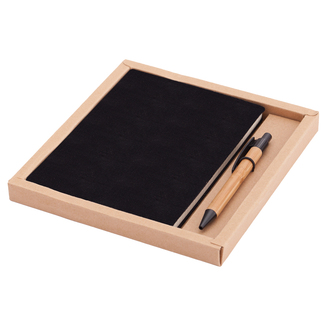 R64238 - Porto notepad with ballpen set, black 