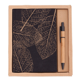 R64238 - Porto notepad with ballpen set, brown 