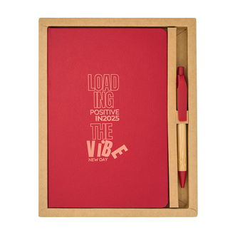 R64258 - Forest pen and notebook gift set, red 