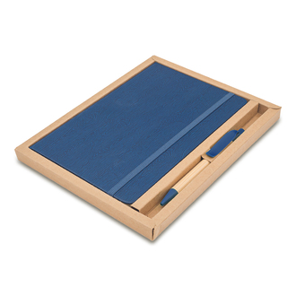 R64258 - Forest pen and notebook gift set, dark blue 