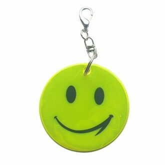 R73246.P - Happy reflective keyring, yellow 