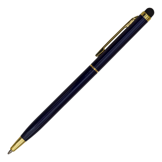 R73409 - Touch Tip Gold aluminium ballpen, dark blue 