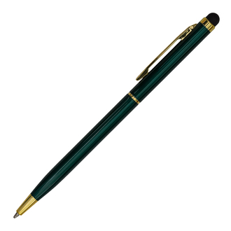 R73409 - Touch Tip Gold aluminium ballpen, dark green 