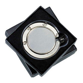 R73535 - Glamour foldable handbag hanger, silver 