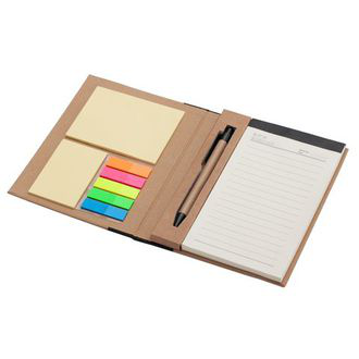 R73661 - Kraft Paper notepad with memo set, black/beige 