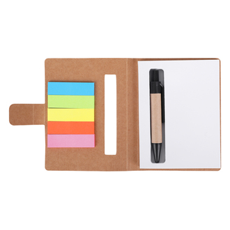 R73667 - Mini notepad 80x110/100p plain with ballpen, beige 