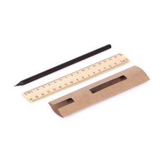 R73761 - Simple pencil and ruler set, beige 