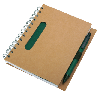 R73796 - Envivo notepad with ballpen, green/beige 