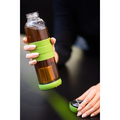R08268.05 - 550 ml Sulmona glass bottle with tea infuser, green 