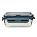 R08444.02 - Lagos glass lunch box with cutlery 1000 ml, black 
