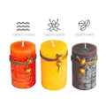 R17476 - Scented candle set, brown/yellow 
