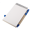 R73795.04 - Kraft notepad with ballpen, blue/beige 