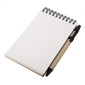 R73795.02 - Kraft notepad with ballpen, black/beige 