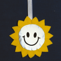 R73837 - Sun reflective keyring, yellow/silver 