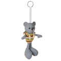 R73840 - Teddy reflective keyring, grey 